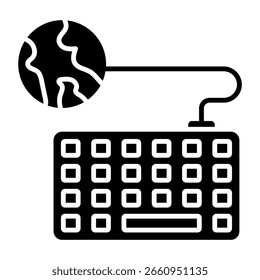 Editable design icon of global keyboard