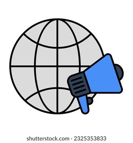 Editable design icon of global marketing 