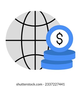 An editable design icon of global money