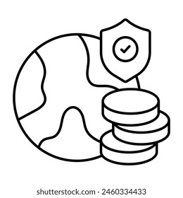 An editable design icon of global money