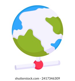 Editable design icon of global network 
