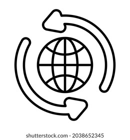 An editable design icon of global recycling