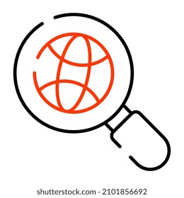 Un ícono de diseño editable de la investigación global

