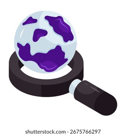 Icono de diseño editable de la investigación global