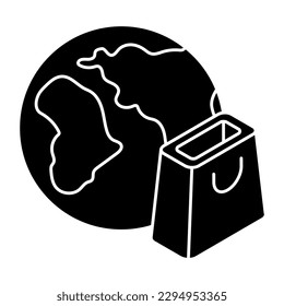 Icono de diseño editable de compras globales 