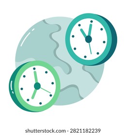 Editable design icon of global time zone 


