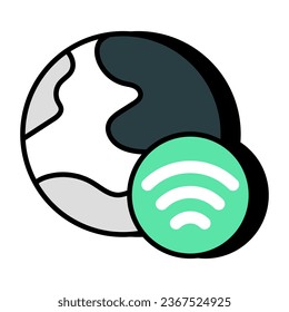 An editable design icon of global wifi