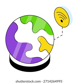 Bearbeitbares Design-Symbol für globales WiFi 