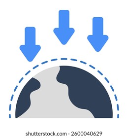 An editable design icon of globe