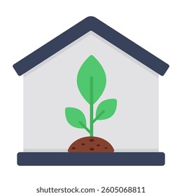 Editable design icon of greenhouse