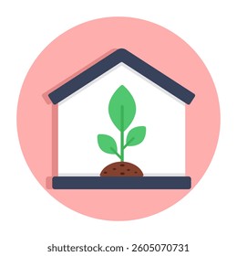 Editable design icon of greenhouse