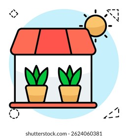 Editable design icon of greenhouse