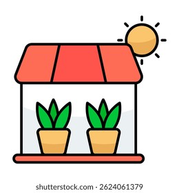 Editable design icon of greenhouse