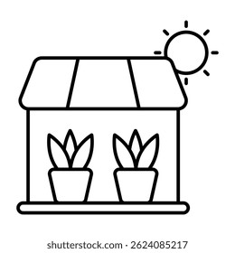 Editable design icon of greenhouse