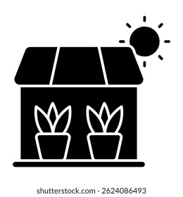 Editable design icon of greenhouse
