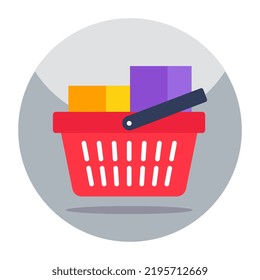 Editable design icon of grocery basket