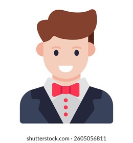 Editable design icon of groom