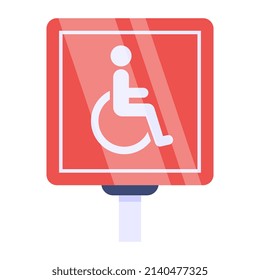 Un icono de diseño editable del signo de discapacitados

