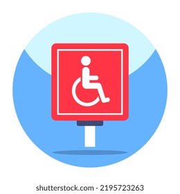 An editable design icon of handicap sign