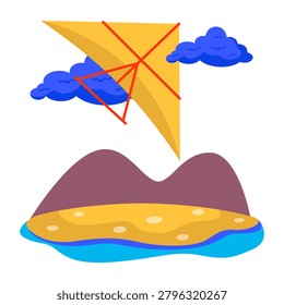 Editable design icon of hang gliding 