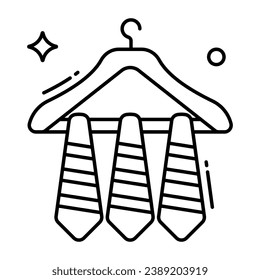 Editable design icon of hanging ties