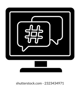 Editable design icon of hashtag message 