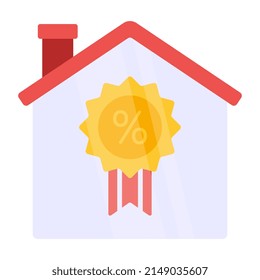 Editable design icon of home discount