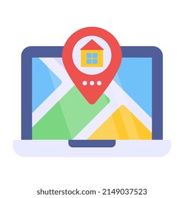 Editable design icon of home location