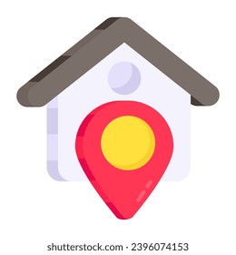 Icono de diseño editable de la ubicación del hogar


