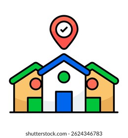 Editable design icon of home location