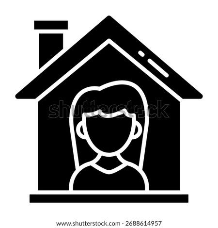 Editable design icon of home owner