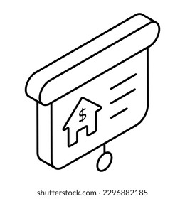 Editable design icon of home presentation