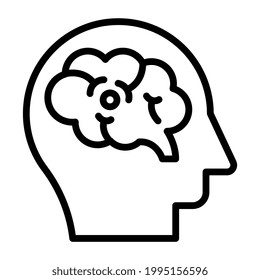 Un ícono de diseño editable del cerebro humano