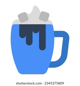 An editable design icon of iced coffee cup