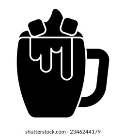 An editable design icon of iced coffee cup