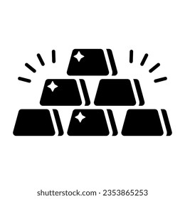 An editable design icon of ingots