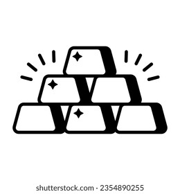 Un icono de diseño editable de los lingotes