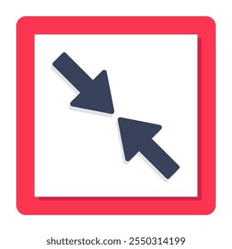 Ícone de design editável de setas para dentro