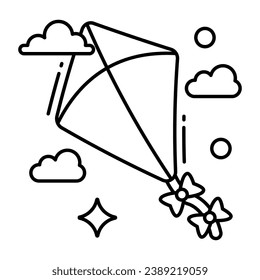 An editable design icon of kite