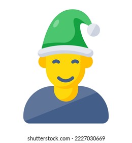 Editable design icon of Kris Kringle 