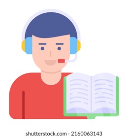 Editable design icon of learning support