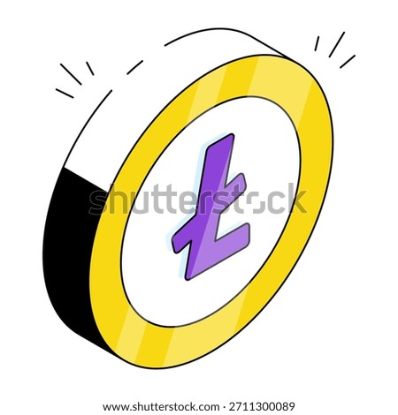 Editable design icon of litecoin