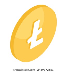 Editable design icon of litecoin available for download