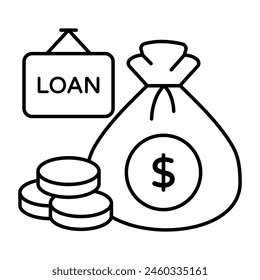 Editable design icon of loan