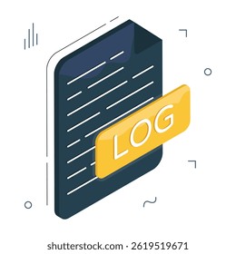 Editable design icon of log file