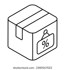 An editable design icon of logistic discount 