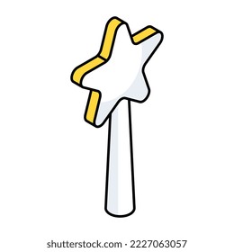 Editable design icon of magic wand