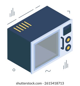 Editable design icon of microwave oven
