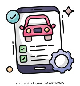Editable design icon of mobile auto