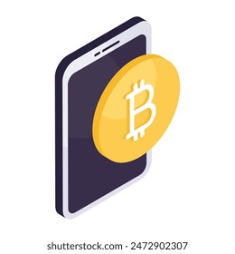Ein editierbares Design-Icon von Mobile Bitcoin
